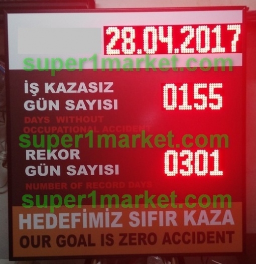 115x110CM Profil Kasa  Kazasız İş Günü Panosu