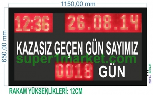 65x115CM Profil Kasa  Kazasız İş Günü Panosu