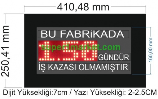 25x41CM Profil Kasa  Kazasız İş Günü Panosu - Görsel 2