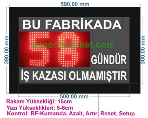 39x59CM Profil Kasa  Kazasız İş Günü Panosu