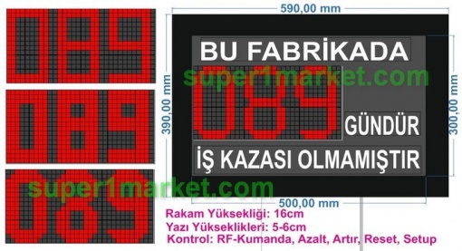 39x59CM Profil Kasa  Kazasız İş Günü Panosu - Görsel 2