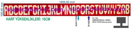 P10-R Haberleşme Otomasyon PLC PC MODBUS RS232 RS485 Network Otopark LED'li Protokollü Enformasyon/Mesaj Panoları - Görsel 22