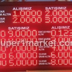 90x170cm Kuyumcu Altın Fiyat Panosu