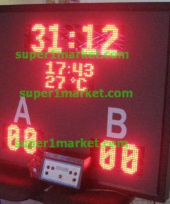 110Hx100Wcm 16cm Halısaha Skorbordu / 7cm Tarih+Saat+Sicaklik Göstergeli