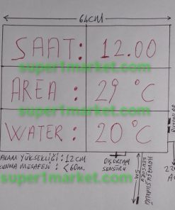 48x64CM Havuz Panosu Saat-Ortam Isısı-Su Isısı